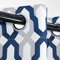 thumbnail image 5 of DriftAway Mason Thermal Blackout Grommet Window Curtains Geometric Trellis Pattern 2 Panels 102"L x 52"W Navy, 5 of 9