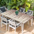 thumbnail image 2 of Brown Eucalyptus Leaves Table Cloths for 4 Foot Rectangle Tables, Spring Leaves Plants Country Beige Patio Waterproof Elastic Fitted Tablecloths, Washable Rectangular Table Cover for Camping, 2 of 8