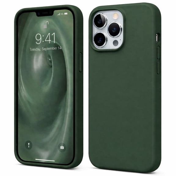 Silicone Case for iPhone 13 Pro - Shock-Absorbent- Liquid silicone case Compatible with iPhone 13 Pro (6.1 inch) Green Color