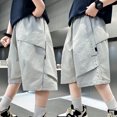 thumbnail image 2 of Glisme Teen Boys Pants Solid Color Elastic Waist With Pockets Autumn Soft Boys Athletic Trousers, 2 of 5