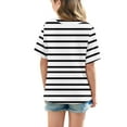 thumbnail image 5 of Bovxnpu Kids Summer Tops, Toddler Girls Casual T Shirt, Toddler Kids Boys Girls Fashion Cute Stripe Loose Soft Short Sleeve Top 10 Years, 5 of 7