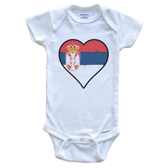 Serbia Heart Serbian Flag Baby Bodysuit