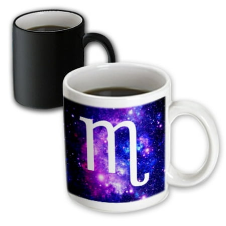 - 3dRose Scorpio star sign on purple space background - zodiac horoscope symbol - Magic Transforming Mug, 11-ounce