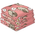 thumbnail image 4 of Dreamtimes Cartoon Puppy Pug Dog Pink Ball Kitchen Towels Dish Bar Tea Towel Dishcloths Set of 4 Super Absorbent Soft 18 x 28 inches, 4 of 7