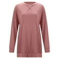 thumbnail image 3 of Fiaer,Womens Oversized Long Pullover,Long Sleeve Loose Fit Casual Trendy Solid Both Side Split Sweatshirts for Women Pink XL, 3 of 3