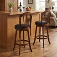 thumbnail image 4 of Costway Swivel Bar Stools Set of 2, 31" Bar Height Barstools with Backrests & Wood Frame Brown, 4 of 10