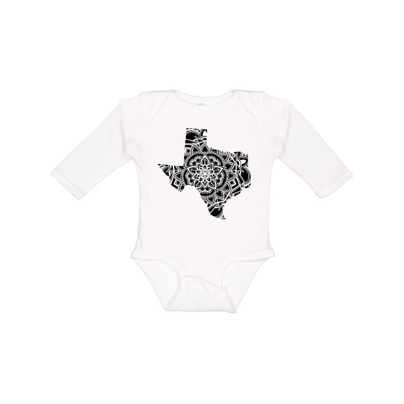 Inktastic Texas Silhouette Mandala Boys or Girls Long Sleeve Baby Bodysuit