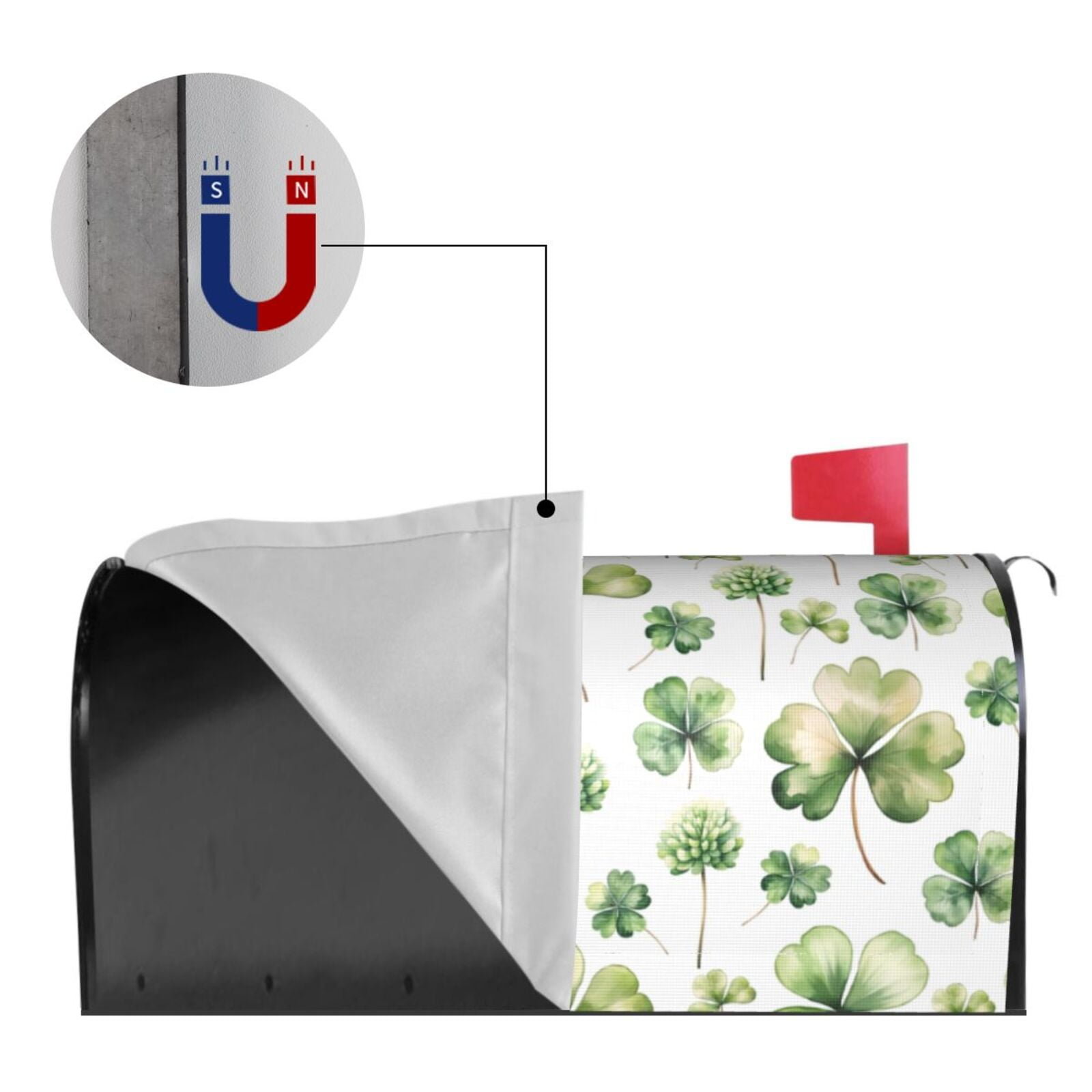 Xecao St Patrick's Day3 for Mailbox Cover with Magnetic Strips, Waterproof and Sunscreen, Adds a Decorative Touch to Your Garden Yard.