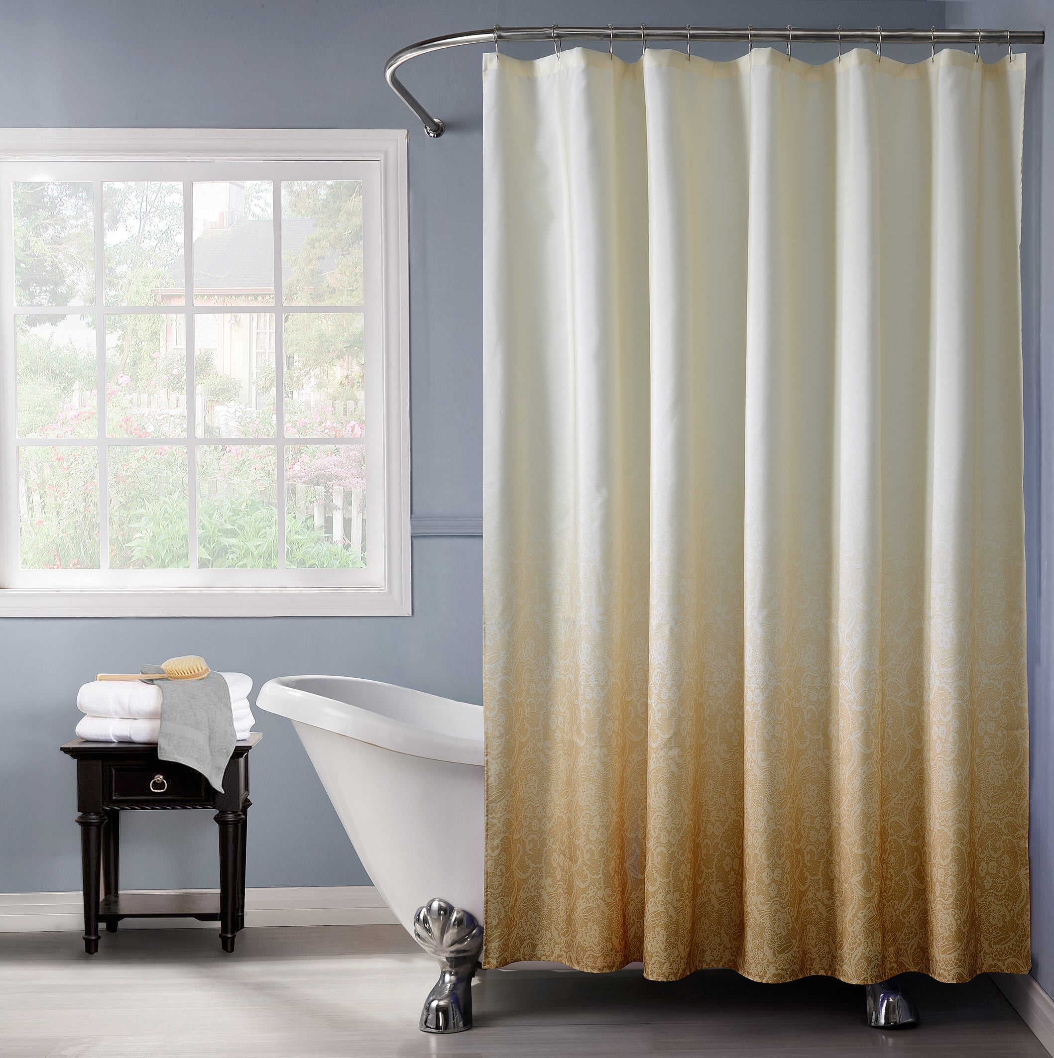 Dainty Home Lace Ombre Fabric Shower Curtain