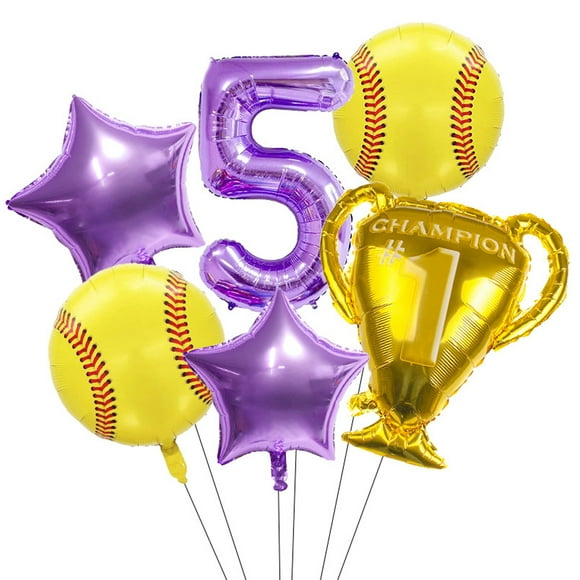 Sports Ball Championship Trophy Balloon, 32 inch Foil Balloon Sports Theme Birthday Party Balloon Decoration