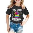 thumbnail image 2 of Letdown 100 Days Sprinkled with Fun Kids T-Shirts Casual Short Sleeve T Shirt Cute Cartoon Print Crew Neck Tee 100 Days of School Shirt for Kids (Black,3-4 Years), 2 of 4