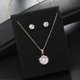 thumbnail image 3 of Oro Zircon Collar Pendientes Set Pequeño Collar Set Combinación Dulce y Señoras Joyería de la boda Set, 3 of 8