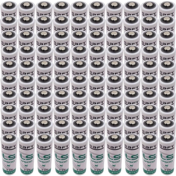 (Pack of 100) LS17500 3.6V Lithium Battery 3600mAh for SAFT LS17500 3.6 Volt a Lithium Battery