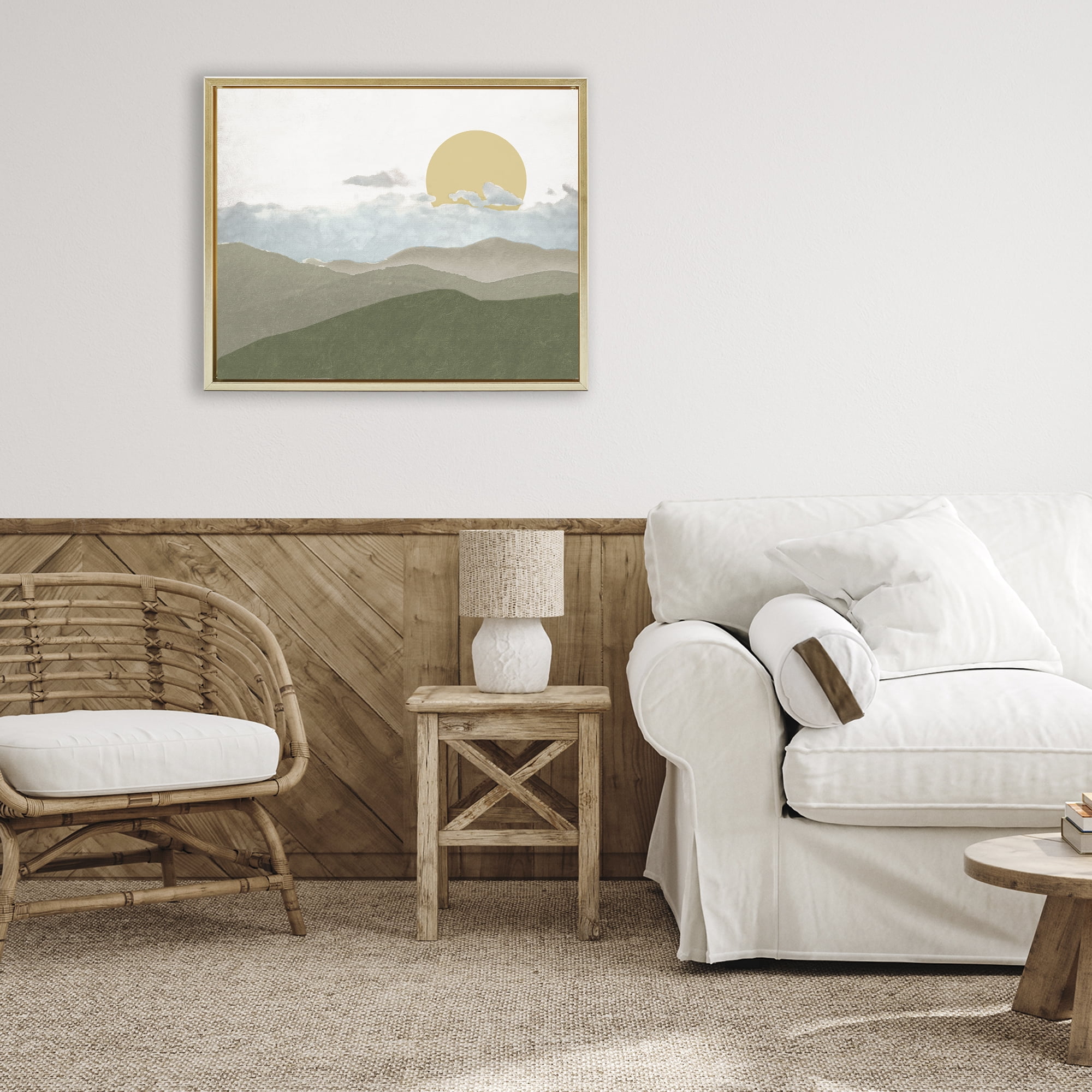 Stupell Industries Earthen Dreams Sunrise Gold Framed Floater Canvas Wall Art, design by Elizabeth Medley