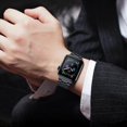 thumbnail image 2 of LEIXIUER Stainless Steel Strap for Apple Watch Band 44mm 40mm 45mm 41mm 42mm 38mm 3 4 5 6 SE 44 mm Metal Bracelet iWatch Series 7 45 mm, 2 of 10