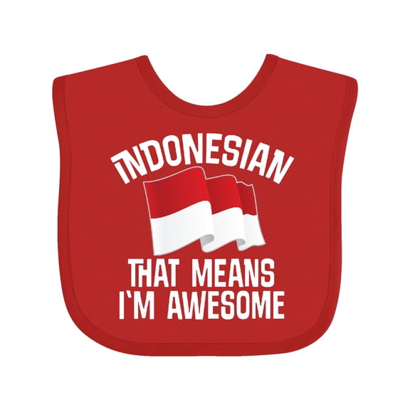 Inktastic Indonesian Gift Indonesia Flag Boys or Girls Baby Bib