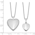 thumbnail image 3 of Sterling Silver Rhodium-Plated Polished/Satin Heart Locket & Pendant Set (18 X 19.6) Made In Hong Kong qls442set, 3 of 5