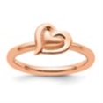 thumbnail image 4 of Auriga Fine Jewelry 925 Sterling Silver Rose-plated Heart Ring Size 9 for Women, 4 of 6