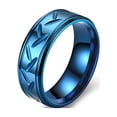 thumbnail image 3 of 1pc Black Titanium Steel Ring - Fashionable Men's Ring with Groove Tire Design - High Quality Stainless Steel Jewelry for Art Lovers, 3 of 5