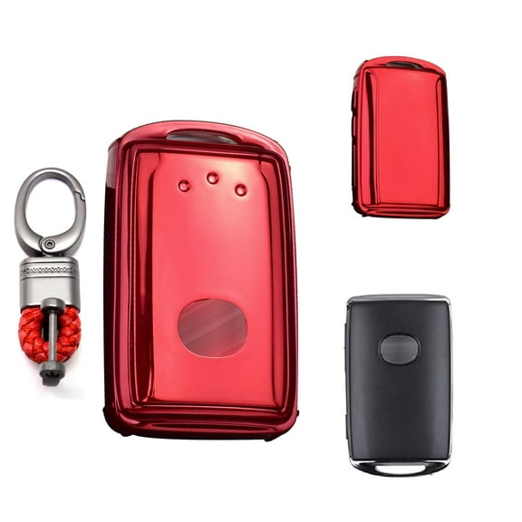 x xotic tech Key Fob Cover with Keychain for Mazda 3 6 CX-5 CX-9 CX-30 CX-50, Soft TPU 360 Degree Full Protection Key Case Key Shell WAZSKE11D01 662F-SKE11D01 (Red)