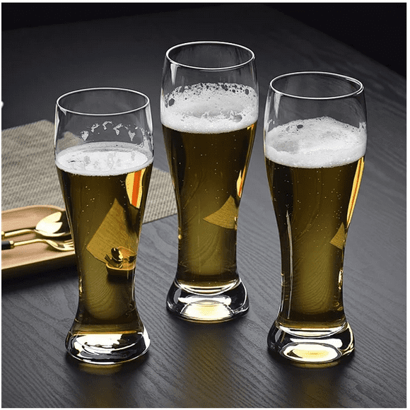 16oz Pilsner Beer Glasses Set of 6, Craft Beer Cups for Bar Pub, Classic Beer Glasses, Drinking Set Glassware Gift for Men