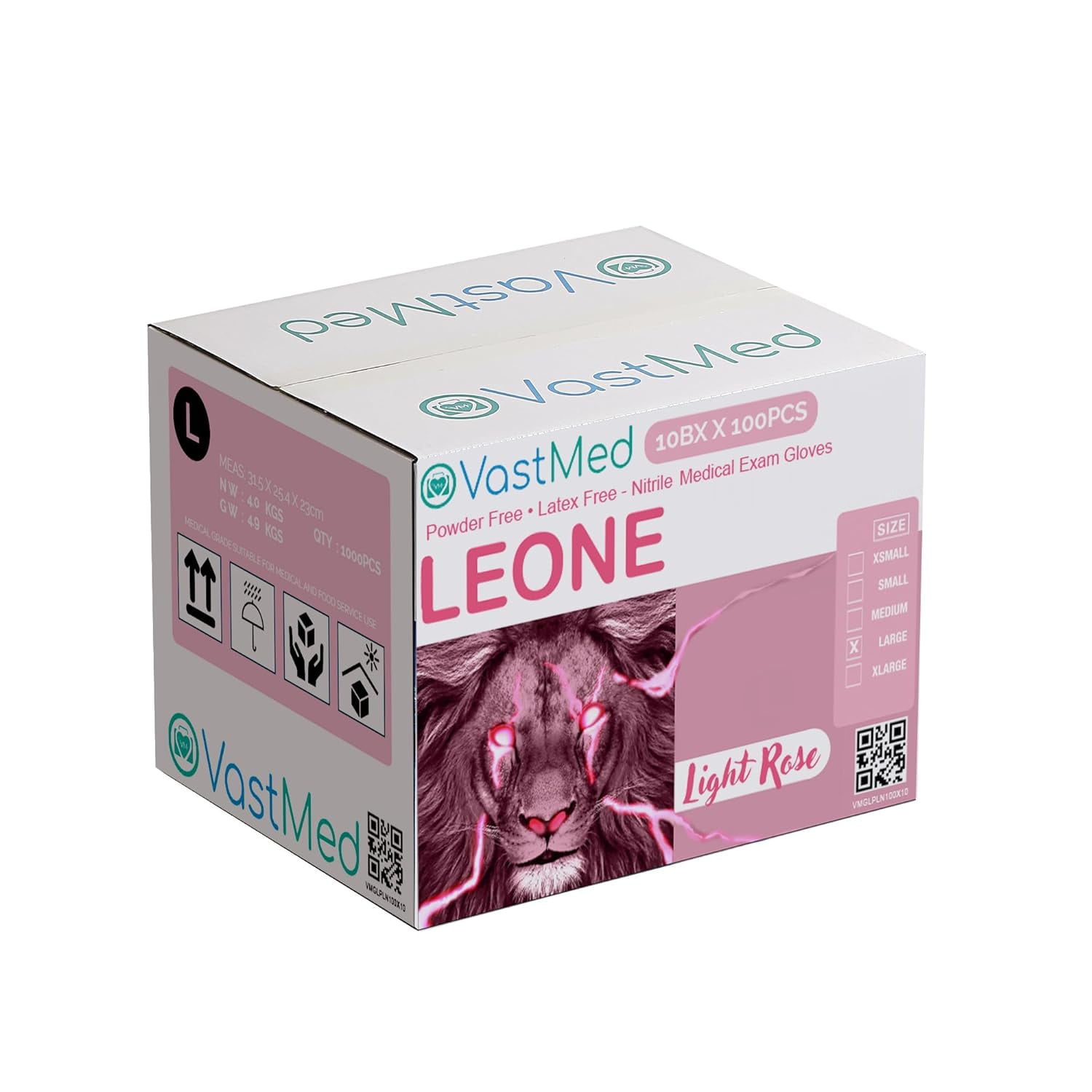 Nitrile Gloves Powder-Free Disposable Gloves, 500 Count – Small, Pink