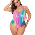 thumbnail image 2 of LSLJS Women Fashion Large Color Print Two Piece Swimsuit Swimwear Beachwear, 2 of 9