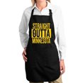 thumbnail image 1 of Wild Bobby, Straight Outta Minnesota Kitchen BBQ Grilling Cooking Graphic Apron with Pockets, Black, One Size, 1 of 5