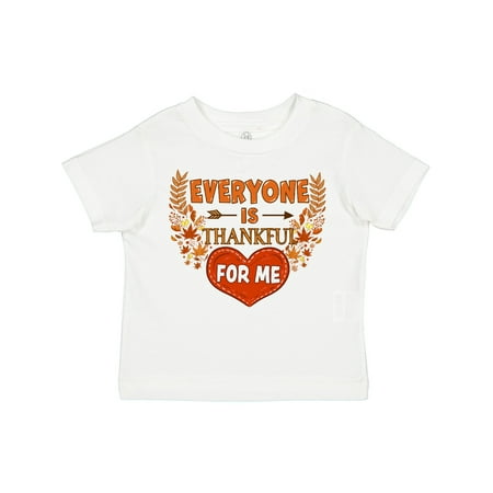 

Inktastic Everyone is Thankful for Me with Heart and Leaves Gift Toddler Boy or Toddler Girl T-Shirt