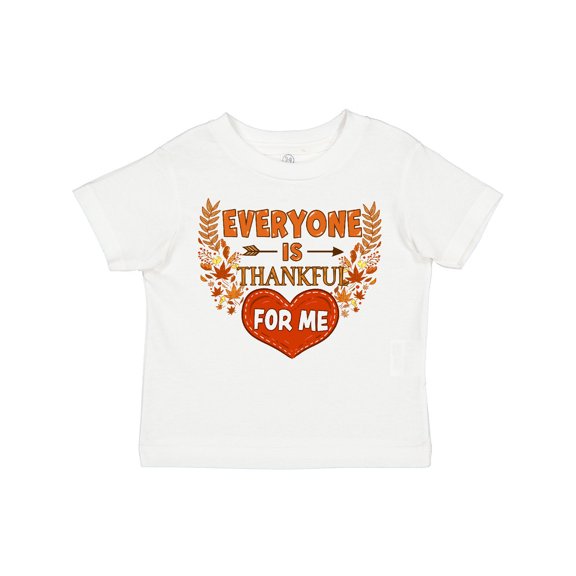 Inktastic Everyone is Thankful for Me with Heart and Leaves Boys or Girls Toddler T-Shirt