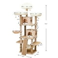 thumbnail image 4 of "Catry 74.5"" Beige 7-Level Cat Tree Tower for Big Adult Cats with Hammock Sisal Rope Scratching Post", 4 of 9