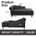 thumbnail image 5 of LEHZROAJ Velvet Chaise Lounge Indoor with Storage, Tufted Lounger Chair with Support Pillow, Long Sleeper Sofa for Bedroom, Living Room, Black, 5 of 12