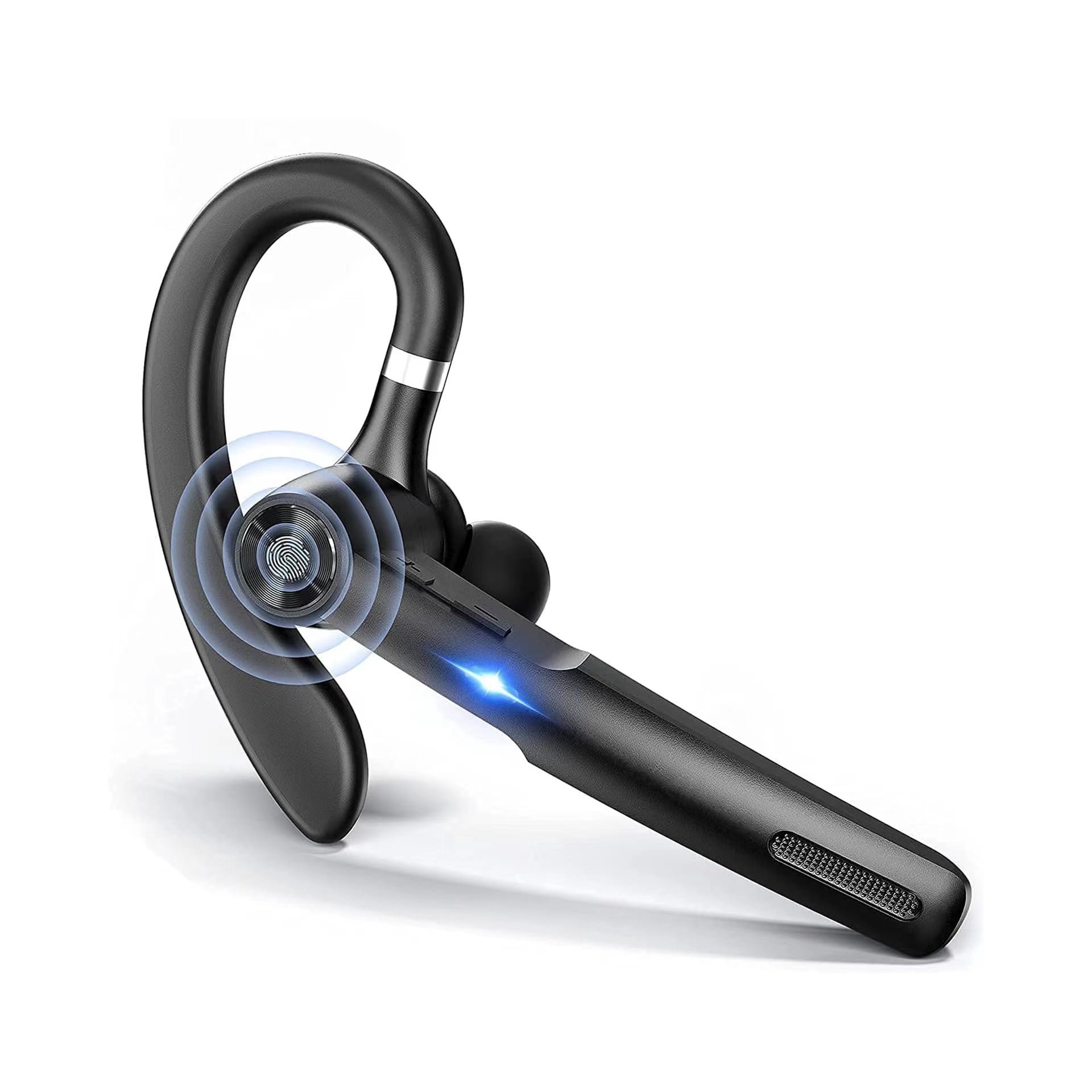 Bluetooth Headset, Single-Ear Bluetooth Earpiece with ENC Mic with HiFi Stereo Sound, 72 Hours Talking Time Wireless Headset V5.3 with 400mAh Charging Case for iOS Android Cell Phones, Black