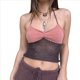 thumbnail image 1 of Tops de Crochet con Cuello Halter para Mujer, Camisetas Sin Mangas de Punto, Camisola Corta de Verano Y2K, Chaleco. Rosa M, 1 of 8