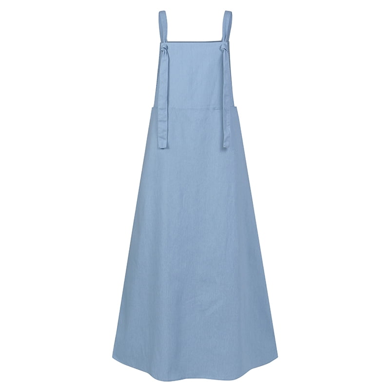 maxi denim dungaree dress