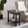thumbnail image 4 of Pemberly Row Contemporary Recliner Wood Wedge Table with Shelf in Black, 4 of 6