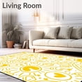 thumbnail image 2 of ODIKA 6'x9' Machine Washable Non-Slip Area Rug, Whimsical ABC with Floating Letters and Embellishments High Traffic Rug, Yellow, 690523, 2 of 7