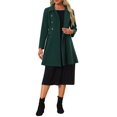 thumbnail image 2 of INSPIRE CHIC Women's Turn Down Collar Pocket Flap Double Breasted Outwear Winter Coat, 2 of 5