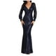 thumbnail image 1 of Vestido de lentejuelas con cuello en V de moda sólida para mujer Vestidos largos de fiesta de manga larga Pompotops hdfakjf5732, 1 of 7