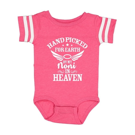 

Inktastic Handpicked for Earth By My Noni in Heaven with Angel Wings Gift Baby Boy or Baby Girl Bodysuit