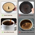 thumbnail image 4 of Coffee Filters Compatible with  Coffee Percolator, 100 Pcs Perforated Unbleached Filter Paper for  4-8Cup, Coletti 6-9 Cup, Elite Gourmet 6 Cup, 4 of 6
