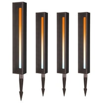 4 Pack 5CCT Low Voltage LED Path Lights, 7W Die-Cast Aluminum Landscape Lighting for Yard & Walkway, IP65 Waterproof, 1800K/2700K/3000K/4000K/5000K, ETL Listed, Oil Rubbed Bronze