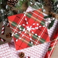 thumbnail image 2 of NestE Reversible Christmas Wrapping Paper - 17 Inch X 33 Feet (46.7 sq. ft. ttl.) - Red Tartan Plaid and HOHO Design Perfect for Xmas, Party, Holiday Gift Wrap, 2 of 14