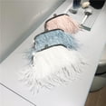 thumbnail image 4 of HLONK Sac à Main de Soirée à Plumes 3 Couleurs pour Femmes Filles Dames Robe de Soirée Cadeaux, 4 of 16