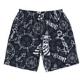 thumbnail image 3 of Uemuo Anchor and Lighthouse Pattern Men's Swim Trunks Hawaiian Beach Bathing Suit Swimsuits Beach Quick-Dry Shorts with Pockets-Small, 3 of 9