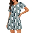 thumbnail image 1 of Fotbe Penguin Bata de Dormir para Mujer con Estampado, Camisón de Algodón de Manga Corta, Ropa de Dormir Casual, 1 of 6
