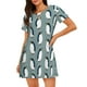 thumbnail image 1 of Fotbe Penguin Bata de Dormir para Mujer con Estampado, Camisón de Algodón de Manga Corta, Ropa de Dormir Casual, 1 of 6