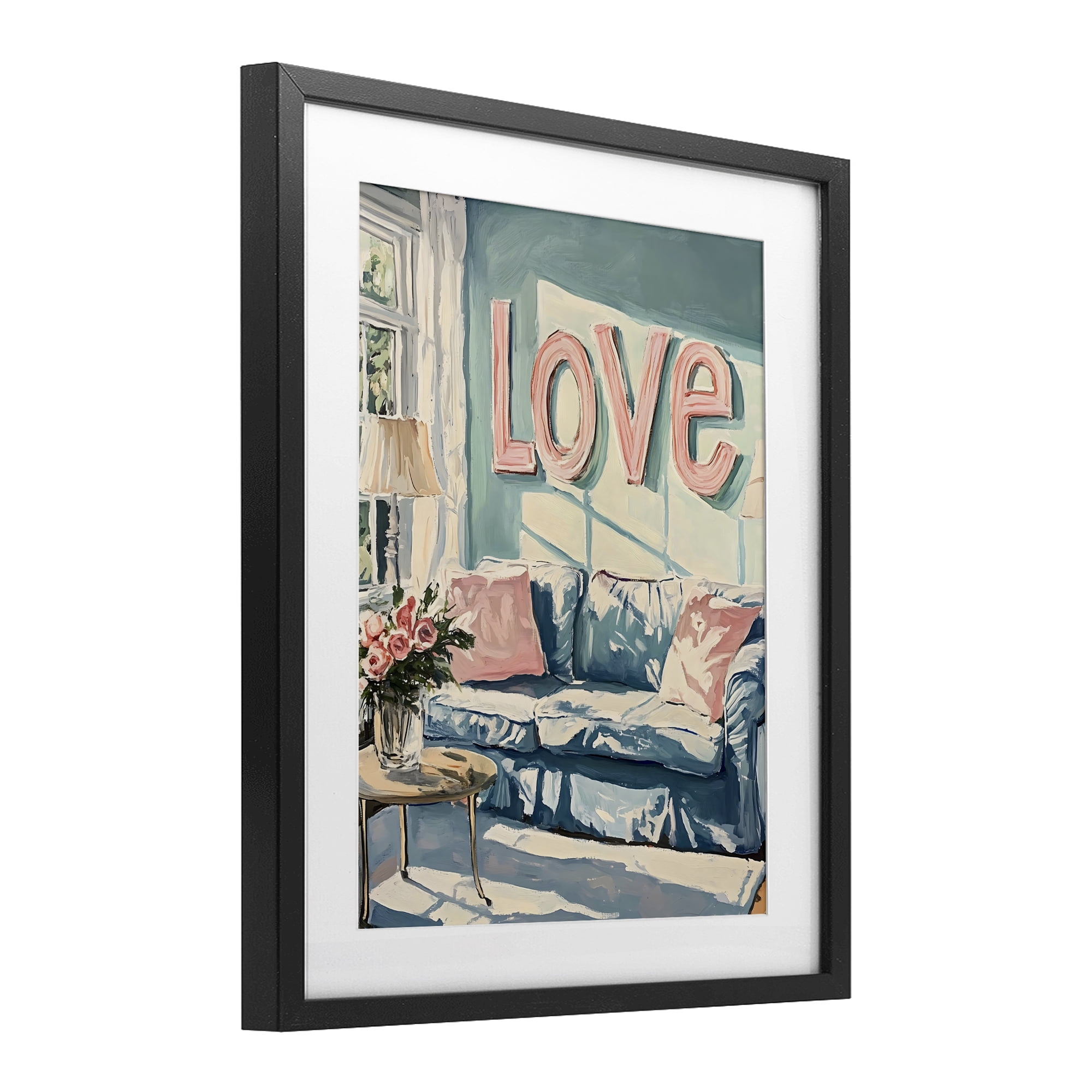 Stupell Industries Love Letters Above Cozy Couch Black Framed Print Under Glass, design by The Prints Vibe