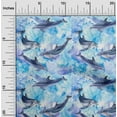 thumbnail image 2 of oneOone Cotton Poplin Twill Light Blue Fabric Whale Sewing Material Print Fabric By The Yard 56 Inch Wide, 2 of 6