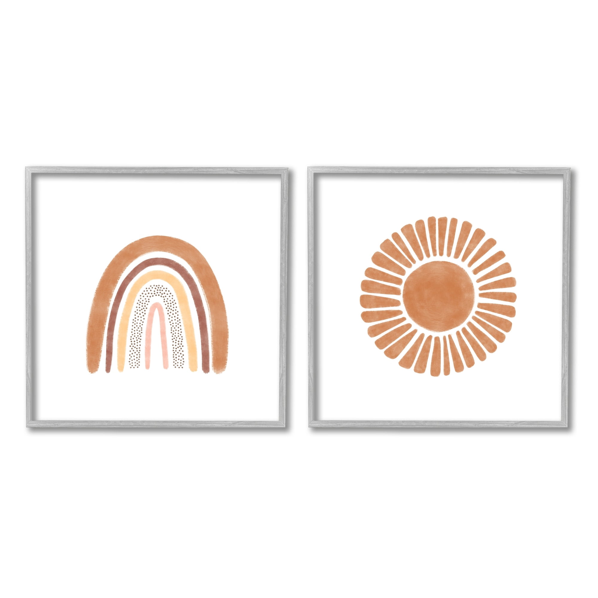 Stupell Industries Cute Patterned Rainbow and Sun Boho Kids Doodle,17 x 17, Design by Taylor Shannon Designs